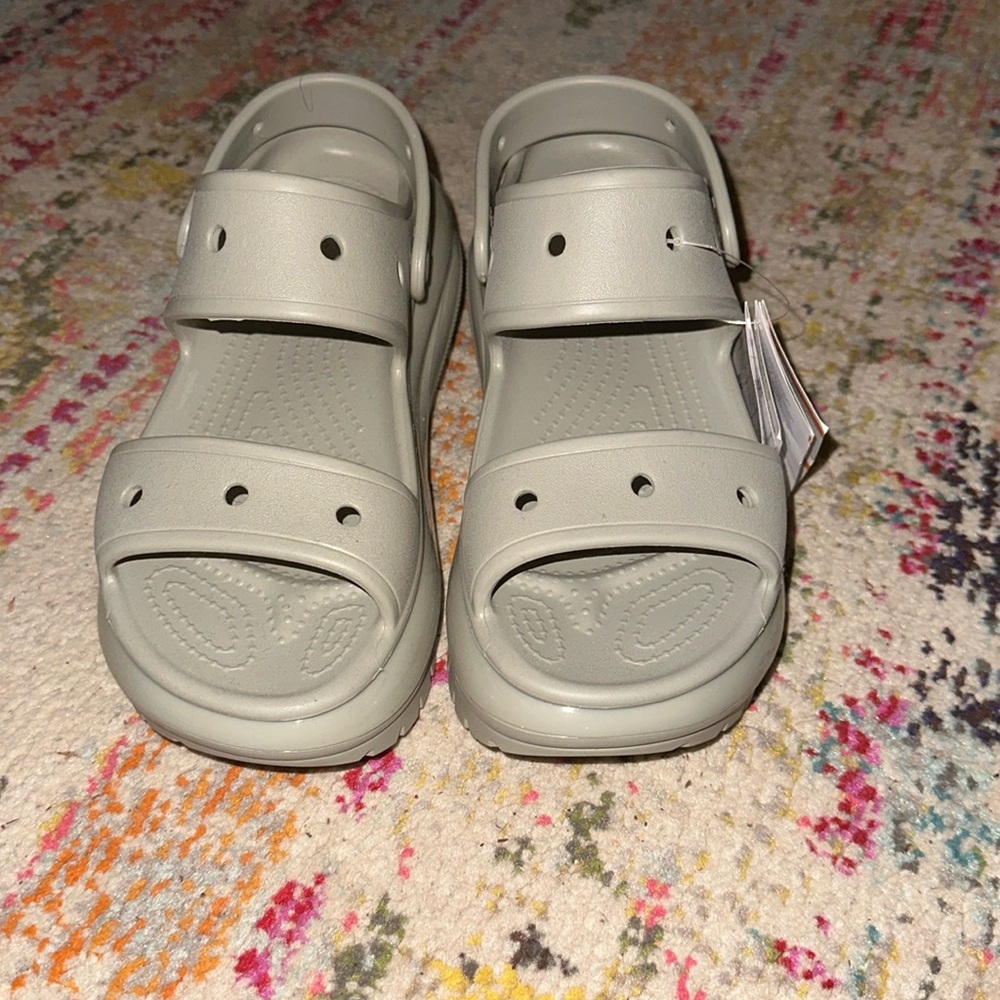 Gray Crocs with Wedge Sandal